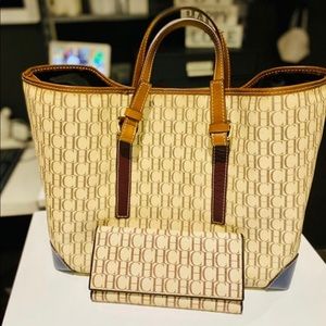 Authentic Carolina Herrera tote and wallet